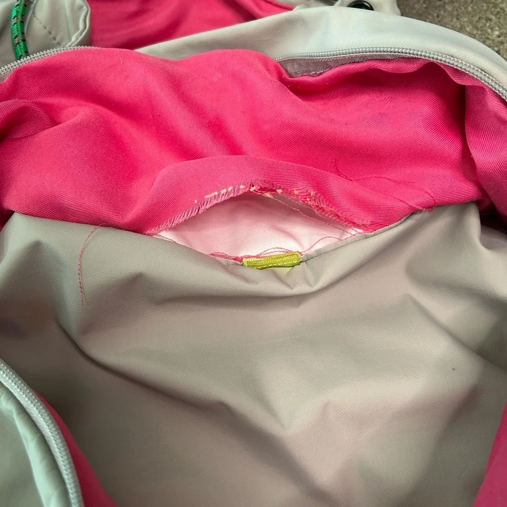 Urban Outfitters Light Gray Backpack with Neon Yellow Accents